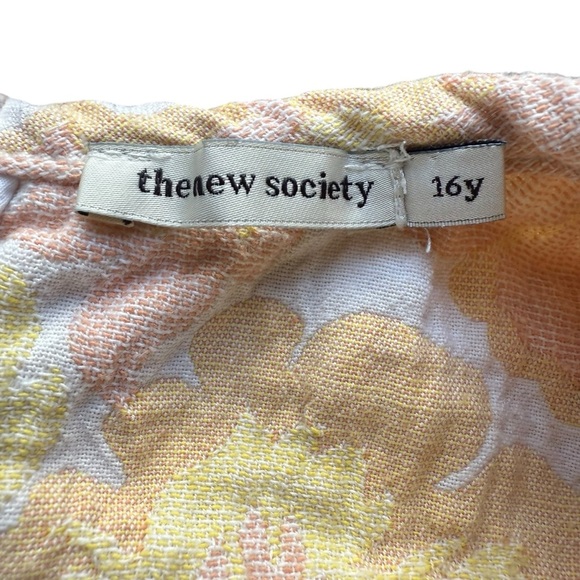 THE NEW SOCIETY GIRLS YELLOW FLORAL JACQUARD DRESS Size 16 Fancy Floral Event - Picture 11 of 14